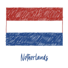 Netherlands Flag Marker Or Pencil Sticker
