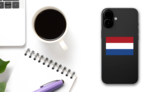 Netherlands Flag Sticker on a Phone (New) example