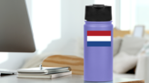 Netherlands Flag Sticker on a Water Bottle (New) example