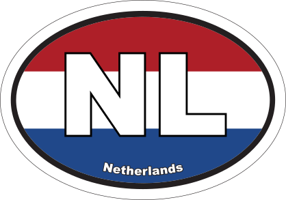 Netherlands Nl Flag Oval Sticker