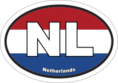 Netherlands Nl Flag Oval Sticker
