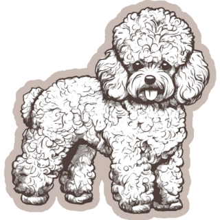 Neutral Poodle Sticker