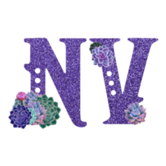 Nevada Abbreviation Purple Sparkle Sticker