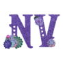 Nevada Abbreviation Purple Sparkle Sticker