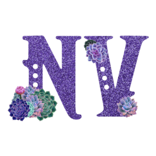 Nevada Abbreviation Purple Sparkle Sticker