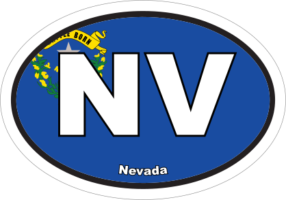 Nevada Nv State Flag Oval Sticker