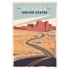 Nevada Retro Poster Sticker