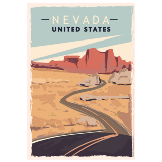 Nevada Retro Poster Sticker