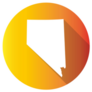 Nevada Usa Symbol Map Orange Gradient Sticker