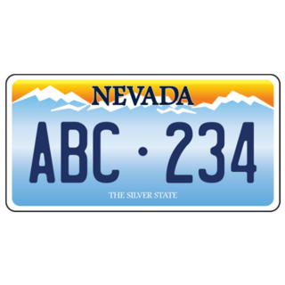Nevada Vehicle Licence Plate Sticker