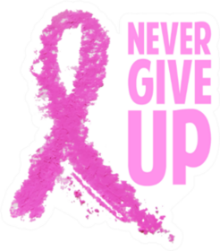 Never Give Up Breast Cancer Sticker