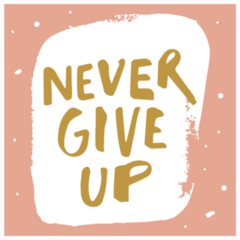 Never Give Up Lettering Sticker