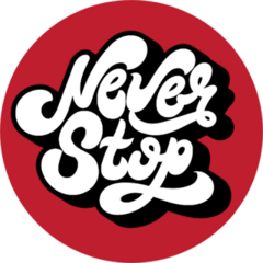 Never Stop Handwritten Wavy Fitness Inspiration Sticker