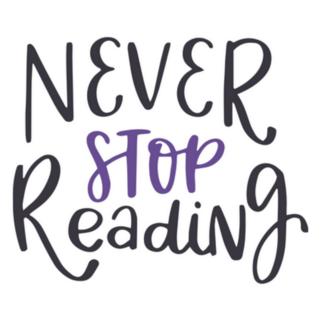 Never Stop Reading Lettering Sticker