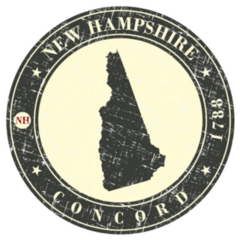 New Hampshire Badge With Year Of Creation Sticker