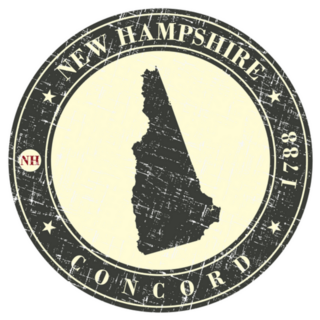 New Hampshire Badge With Year Of Creation Sticker