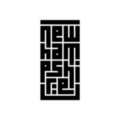 New Hampshire Calligraphy Logo Sticker