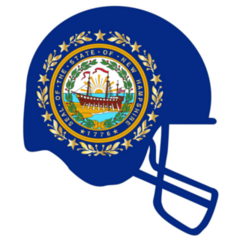 New Hampshire Flag On Football Helmet Sticker