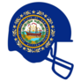 New Hampshire Flag On Football Helmet Sticker