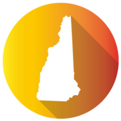 New Hampshire Gradient Color Banner Sticker