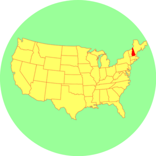 New Hampshire Isolated On United States Map Sticker