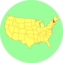 New Hampshire Isolated On United States Map Sticker