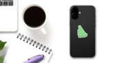 New Hampshire Isometric Map Sticker on a Phone (New) example