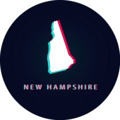 New Hampshire Map Abstract Digital Glitch Sticker