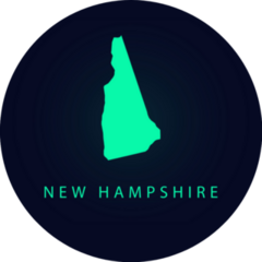 New Hampshire Map Green Color Gradient Sticker
