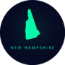New Hampshire Map Green Color Gradient Sticker