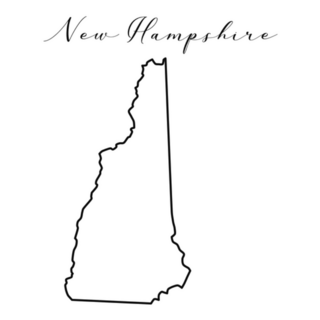 New Hampshire Map Lettering Sticker