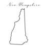 New Hampshire Map Lettering Sticker