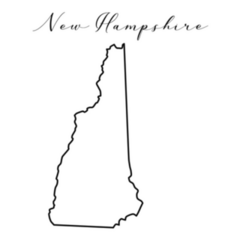 New Hampshire Map Lettering Sticker