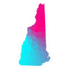 New Hampshire Map Triangle Low Poly Sticker