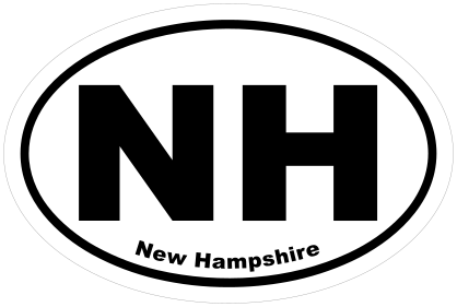 New Hampshire Nh Oval Sticker
