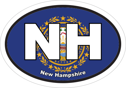 New Hampshire Nh State Flag Oval Sticker