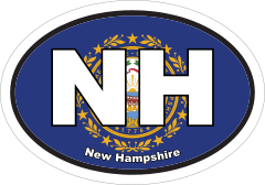New Hampshire Nh State Flag Oval Sticker