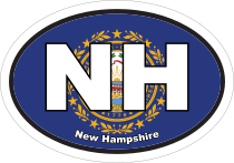 New Hampshire Nh State Flag Oval Sticker