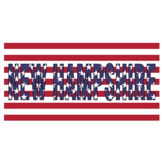 New Hampshire On Usa Flag Sticker