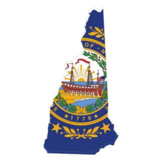 New Hampshire State Flag Map Sticker