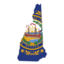 New Hampshire State Flag Map Sticker