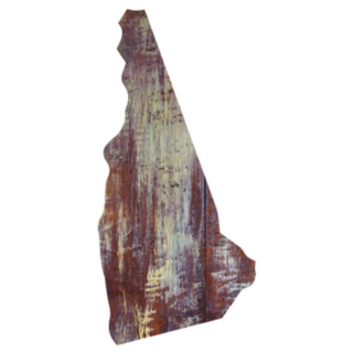New Hampshire State In Wood Texture Sticker