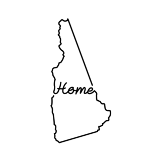 New Hampshire Us State Outline Home Lettering Sticker