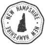 New Hampshire, Usa Map Stamp Retro Sticker