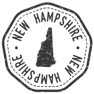 New Hampshire, Usa Map Stamp Retro Sticker