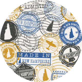 New Hampshire, Usa Set Of Stamps Travel Sticker