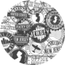 New Jersey City Stamps Background Sticker