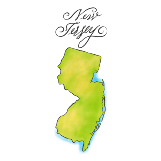 New Jersey Map Illustration Sticker