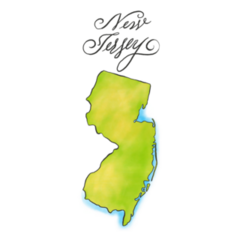 New Jersey Map Illustration Sticker