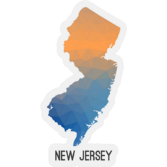 New Jersey Map In Geometric Style Sticker